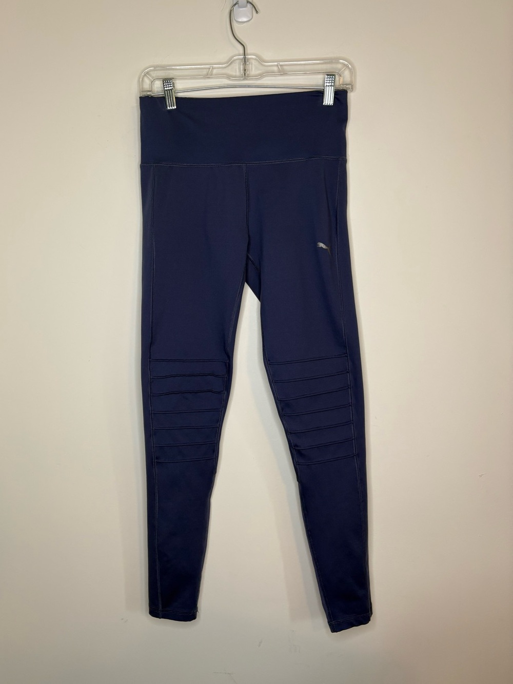 Puma Navy Blue Athletic Motto Leggings Size Medium
